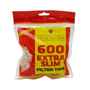 4 x 600 PALMER EXTRA SLIM Filter Tips wiederverschließbarer großer Beutel - Bild 1 von 5