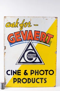 Antikes Porzellanschild Gevaert Kamera Laden Werbung 24 x 18 cm RAR - Bild 1 von 12