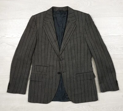 HUGO BOSS Mens Striped Herringbone Wool Blazer Sport Coat Jacket, Size 20 /38 /M - Image 1 of 4