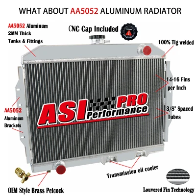 Radiador de 4 filas para 1958-74 AMC Ambassador Hornet Matador Gremlin American Rebel Foto 1 de 4