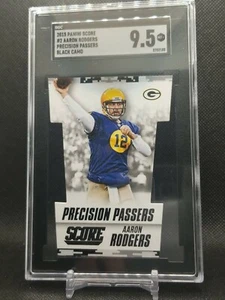 Aaron Rodgers SGC 9.5 MT+ 2015 Score Precision Passers Black Camo #2 Diecut MVP - Picture 1 of 2