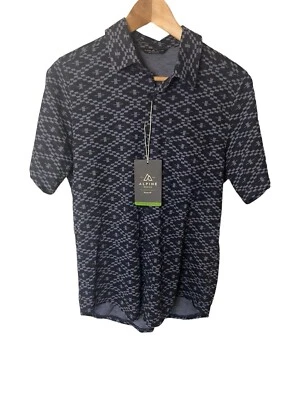 Alpine Button Up Men’s Size Small Knit Navy, Geometric NWT - Image 1 of 4