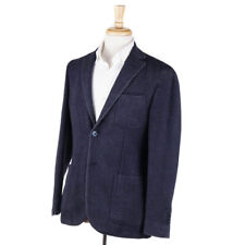 NWT $1050 LUIGI BIANCHI Soft-Constructed Blue Herringbone Wool Sport Coat 38 R