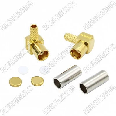 1x MCX Female Jack Right Angle RA Crimp Connector For RG174 RG316 LMR100 Cable - Image 1 of 4