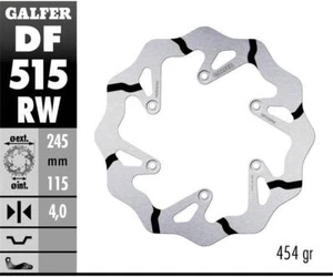 Galfer Rear Brake Disc WAVE FIXED GROOVED 245x4mm YAMAHA YZ 450 F 2018 > 2019 - Picture 1 of 1