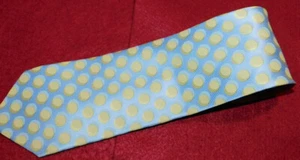 ERMENEGILDO ZEGNA MADE IN ITALY LIGHT BLUE/GREEN DISC MOTIF TIE - DESIGNER TIES. - Imagen 1 de 3