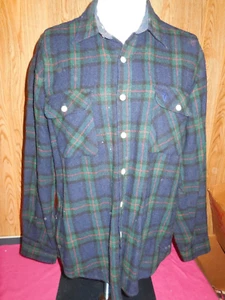 W5 RALPH LAUREN Double Pocket Flannel Plaid Shirt Mens S Green Plaid - Picture 1 of 9