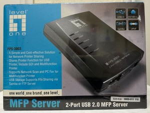 LevelOne FPS-3003 2-port USB/ MFP Server - New