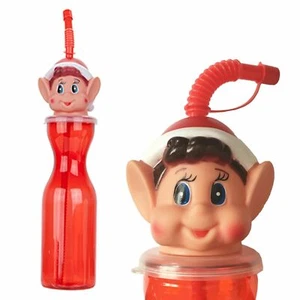 20 Christmas Elf Bottles with Flexi Straw - Elf Behaving Badly - Picture 1 of 1