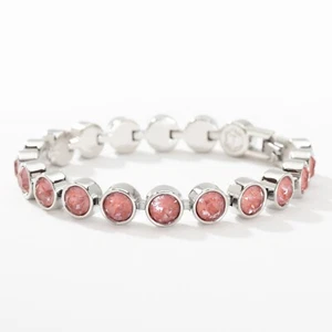 Touchstone Crystal by Swarovski MAROON Ignite Ice Bracelet Rhodium Plated 7 1/4" - Picture 1 of 2