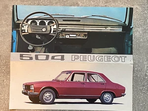 Antiguo Póster Publicitario Plegable Peugeot Berlina 504 - Picture 1 of 2