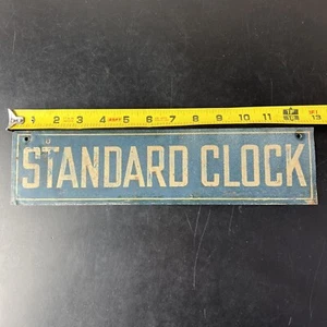Original Tin Metal Sign Standard Clock Painted On From Reading RR House Beth PA - Picture 1 of 16