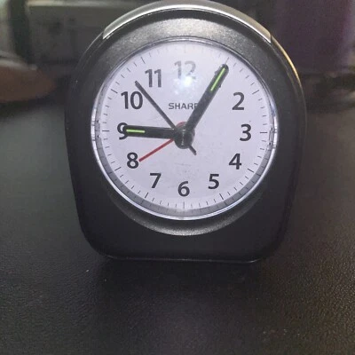Sharp Analog Black Ascending Alarm Clock Battery Operate Simple EZ to Use Works - Image 1 of 4
