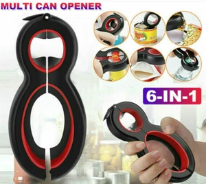 6 in 1 Multi Opener, Stainless Steel Manual Jar Opener, Non-Slip Open Sesame New - Picture 1 of 8