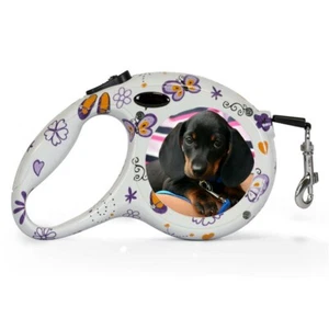 Personalisierte Foto/Name einziehbare Haustierleine - Schmetterling Design - Bild 1 von 8