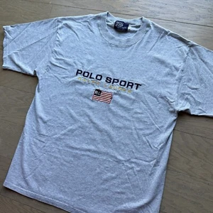 Vintage Polo Sport Ralph Lauren Embroidered Gray Tee - Picture 1 of 6