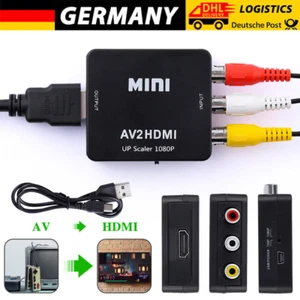 AV zu HDMI Konverter Adapter Full HD 1080P Video Audio 3 RCA Signal Konvertiere - Bild 1 von 12