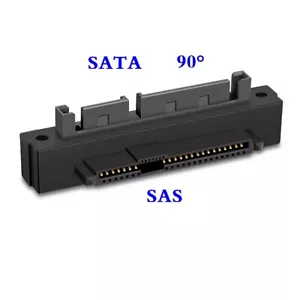 SFF 8482 SAS female to SATA male 90 Degree 180 Degree Adapter Converter 22 Pin - Picture 1 of 15