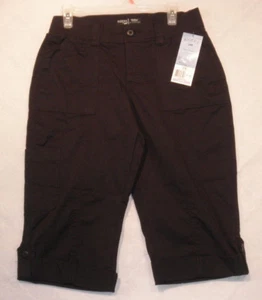 Riders Mid Rise Skimmers Bermuda Shorts Black Women's Size 6 NEW - Picture 1 of 4