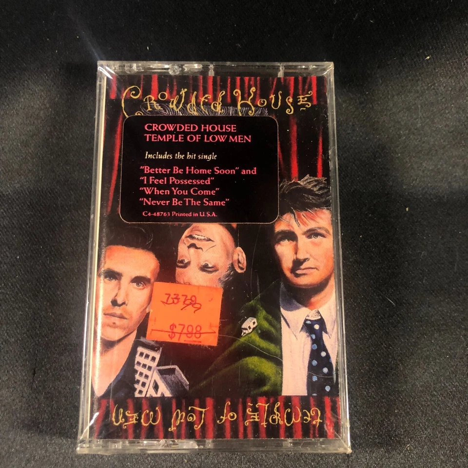 CROWDED HOUSE - TEMPLE OF LOW MEN MUSIC CASSETTE SEALED NEW - Image 1 of 2
