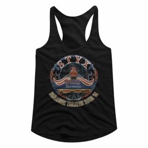 Styx Tour '81 Black Women's Racerback Tank Top T-Shirt - Picture 1 of 2