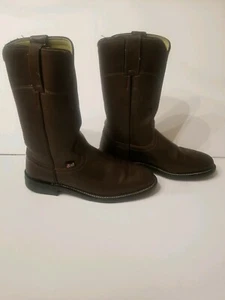 Justin Basics JBL3001 Womens Brown Leather Cowboy Boots Size 6B - Picture 1 of 6