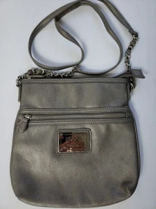 NICOLE BY NICOLE MILLER WOMEN'S METALLIC GRAY/ SILVER CROSSBODY SHOULDER PURSE - Picture 1 of 8