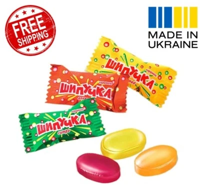 Roshen Ukrainian Sweets Lollipop Caramel Candy Shipuchka Lime Cola Orange - Image 1 of 4