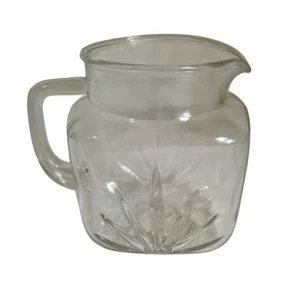 Vintage 1 Qt, 6" Federal Glass Square Pitcher Star Starburst - Picture 1 of 9