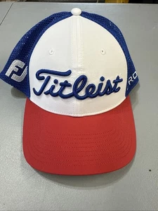 Titleist Pro V1 Golf Hat Cap Adjustable Red White Blue Mesh Trucker Snapback FJ - Picture 1 of 6