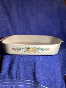 Vintage Corning Ware Abundance Fruit Pattern Open Baking/Lasagna/Casserole Dish - Picture 1 of 10