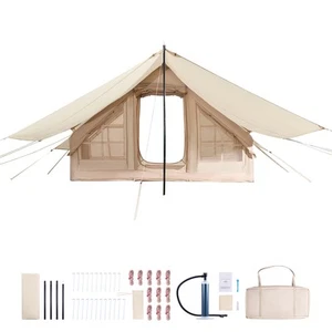 Tente de Camping Gonflable de Glamping pour 3 à 5 Personnes avec Pompe - Imagen 1 de 12