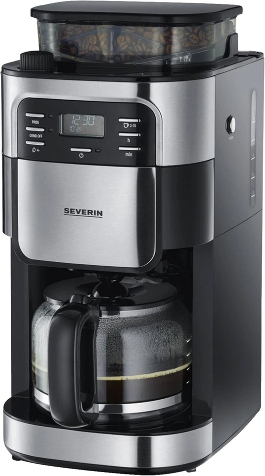 Severin KA 4810 Schwarz-Edelstahl Kaffeemaschine mit Mahlwerk - Bild 1 von 4