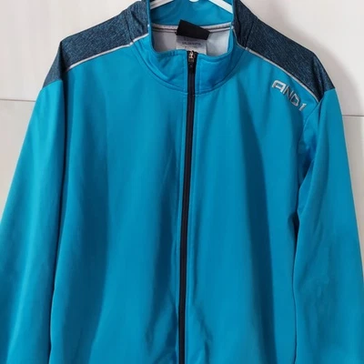 AND1 Chaqueta 2XL Calentamiento Cremallera Azul Aguamarina Bolsillos Baloncesto BONITO Caminar  Foto 1 de 4