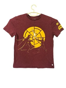 Gap Star Wars T-Shirt Boys Size XXL Burgundy Darth & Luke Graphic - Picture 1 of 7