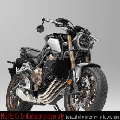 Espejos retrovisores de extremo de barra Missie redondos negros 1" barra hueca ID 17,5-20,4 mm se adapta a Victory Foto 1 de 4