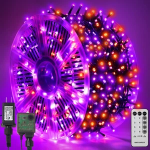 1000 LED Halloween String Lights, 328 FT Green Wire LED Decorative Fairy Lights - Picture 1 of 12