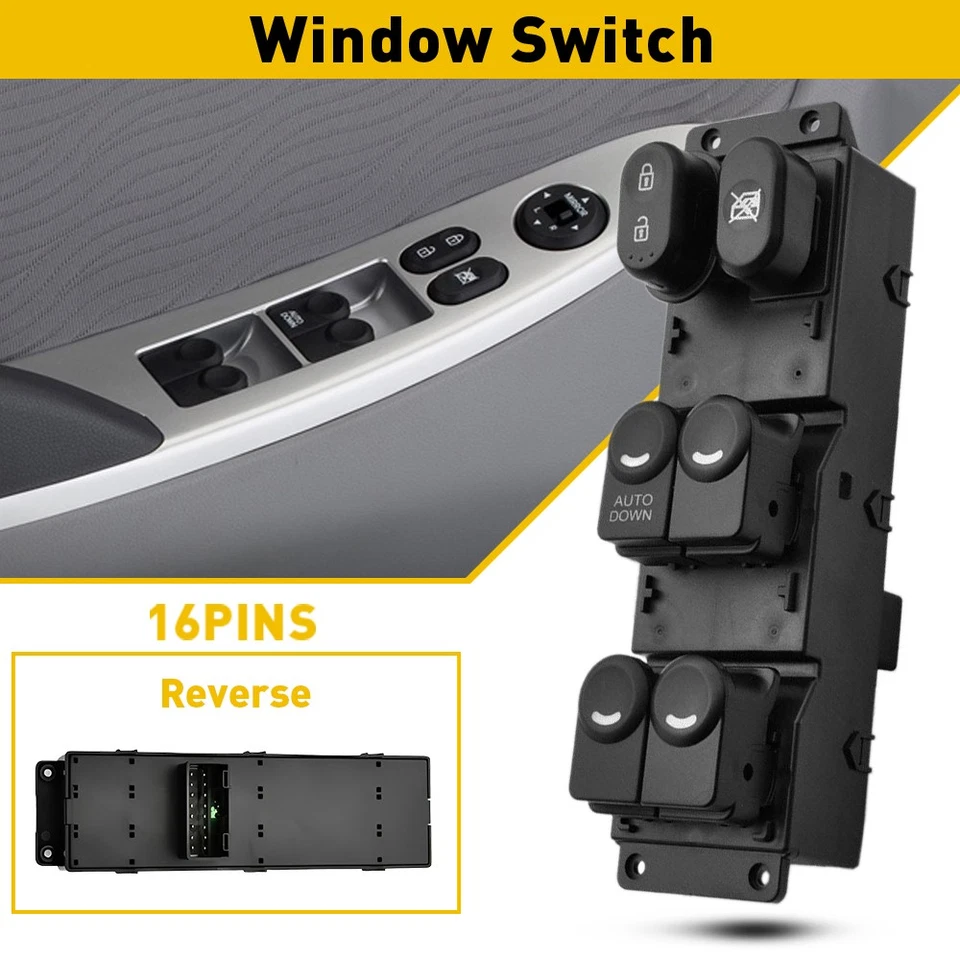 Interruptor de ventana eléctrica maestro puerta conductor Hyundai Accent 2011-2017 repuesto Foto 1 de 4