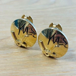 Yves Saint Laurent YSL Ohrringe Gold Logo Damen Selten Vintage Aus Japan - Bild 1 von 5