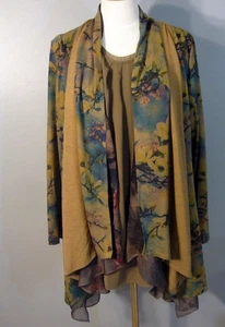 2 Stück weiche Umrandung XL Tee Garten Topper offen W 1X Tunika Boho Blumen Vogel - Bild 1 von 13