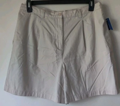 Pantalones cortos para mujer Charter Club caqui 100 % algodón bolsillos tiro alto talla 16 nuevos con etiquetas Foto 1 de 4