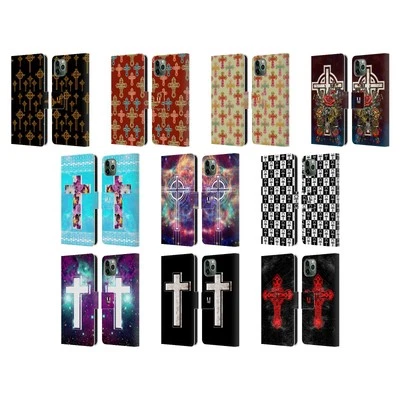 HEAD CASE DESIGNS CROSS PRINTS LEATHER BOOK WALLET CASE FOR APPLE iPHONE PHONES - Image 1 of 4