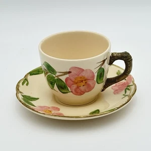 DESERT ROSE FRANCISCAN TAPERED FLAT MUG CUP & SAUCER - Picture 1 of 4