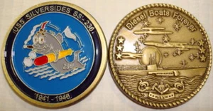 Moneda submarina USS Silversides SS 236 DBF USN Sub - Imagen 1 de 1