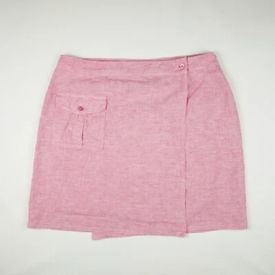 Falda vintage años 2000 y2k mini micro corta roja envolvente lino años 90 mediana 14 Foto 1 de 4