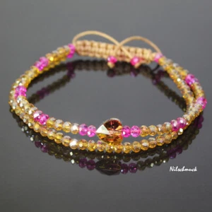 Colgante de corazón con perlas de cristal rosa/colorado marrón - Imagen 1 de 1