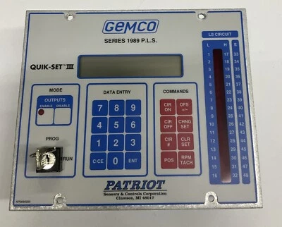 Gemco Patriot 1989 P.L.S. Quik-Set III Control Panel  - Image 1 of 4