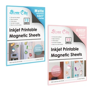 Papel fotográfico magnético imprimible 24 piezas mate + blanco brillante para inyección de tinta láser Cricut - Imagen 1 de 11