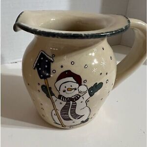 Home & Garden Party Stoneware Snowman Pint Creamer New Vintage