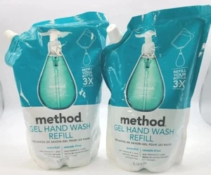 (2) Pack Method 34 Oz Waterfall Gel Hand Wash Refill With Vitamin E & Aloe  - Picture 1 of 1